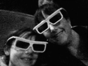 Enjoying my first 4-D movie with my 4 year old!